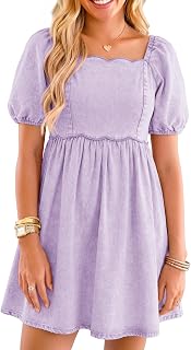 Denim Dress for Women Western Jean Babydoll Country Concert Outfits