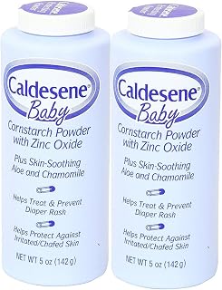 Caldesene Baby Cornstarch Powder With Zinc Oxide 5 oz (Pack of 2)