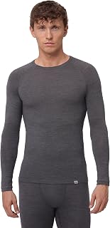 DANISH ENDURANCE Men's Merino Wool Long Sleeve Shirt, Half Zip, Thermal Underwear, Breathable, Antibacterial, Odor Resistant