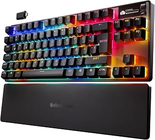 SteelSeries APEX PRO TKL Wireless Gen 3- OmniPoint 3.0 Analog Magnetic Switches, QuickSet Auto Presets (Rapid Trigger, Rapid Tap/SOCD, Protection Mode), OLED, RGB,PBT,DE QWERTZ