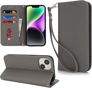 【Hamany】 対応 iphone15 ケース 手帳型 いphone15 ケース カード収納 スマホケース iphone 15 -グレー
