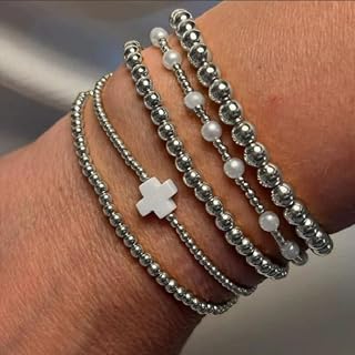 Braccialetto con croce di perle impilabili per donne regali roba alla moda braccialetti delicati damigella d'onore gioielli da sposa regali moda moda
