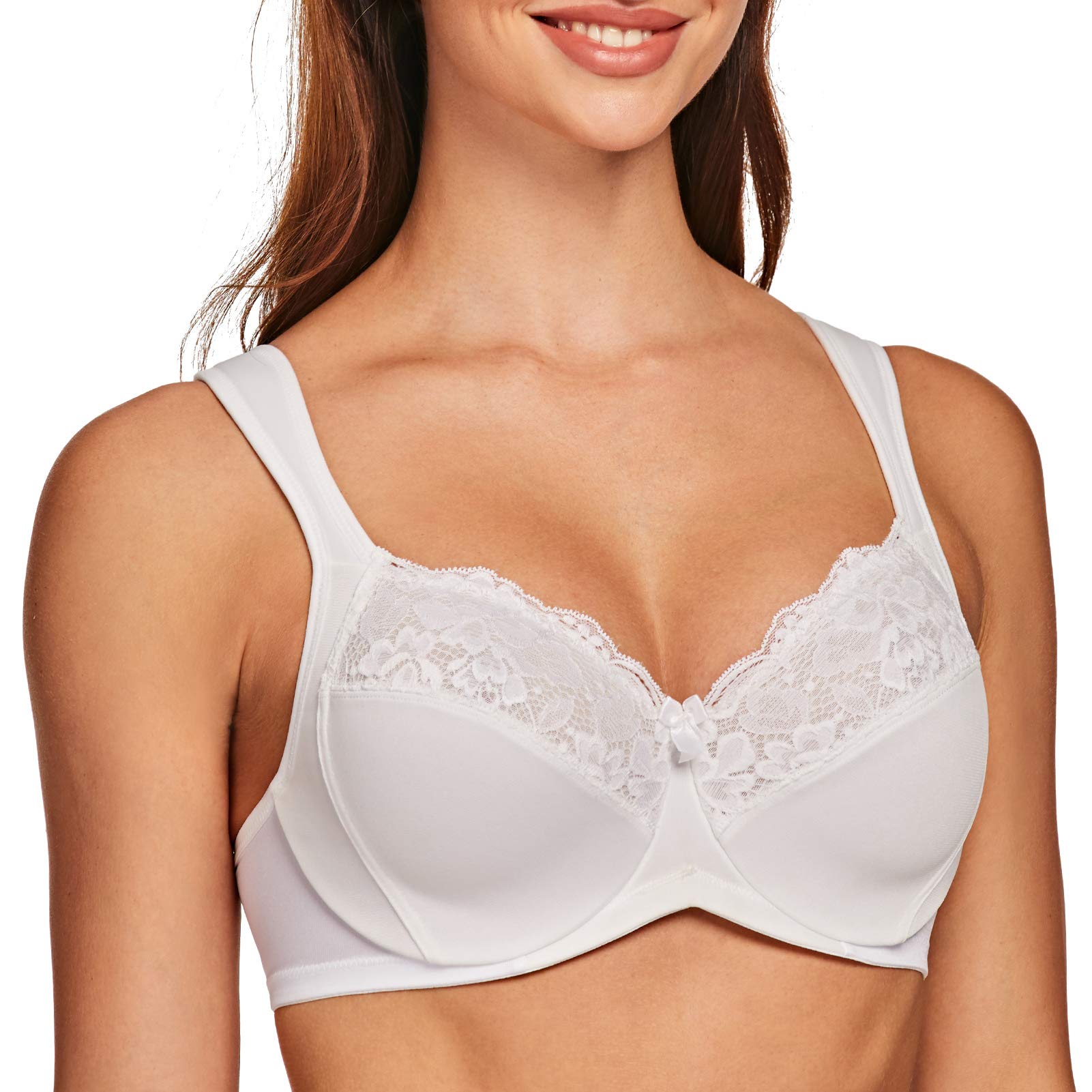 MELENECA - Full Cup Bra with Lace Underwire for Women