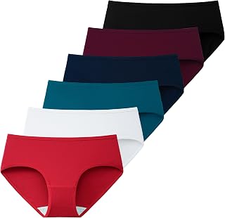 INNERSY 6 Simple Low Rise Panties Soft Cotton Underwear for Women