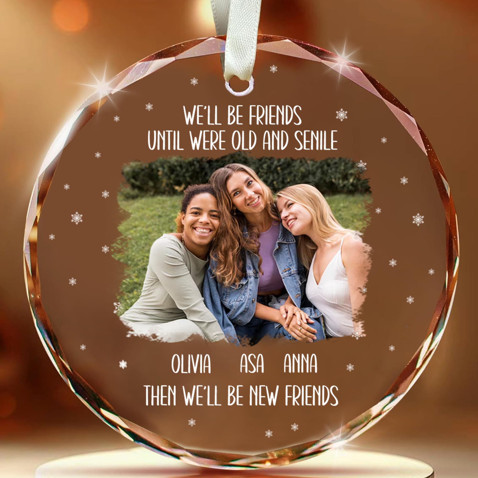 Personalized Funny Friendship Christmas Ornament – Best Friend Birthday Gift for