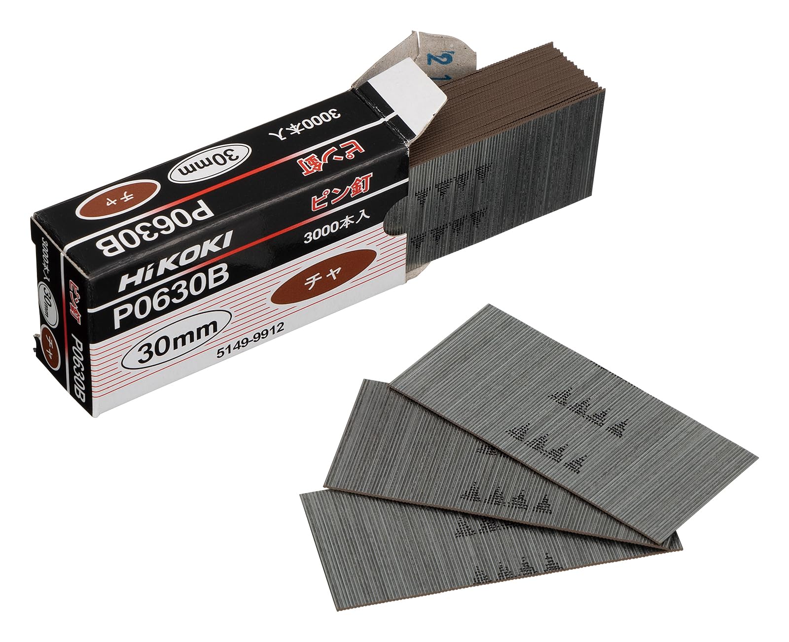 HiKOKI P0630B Pin Nails for Pin Nailers and High Pressure Pin Nailers, Brown, 30