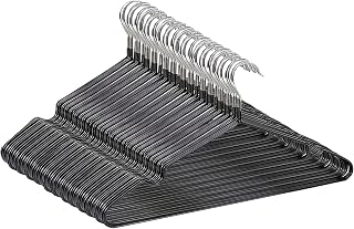 AUV Hangers, 100-Piece Pack, Non-Slip Hangers, Special Rubberized PVC, For Dry and Wet Clothes, Laundry Hangers, Secure and Anti-Slip, Non-Bending, Black, Extra High Weight Capacity