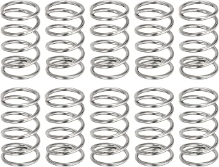 uxcell 10Pcs Compression Spring 0.9mm Wire Diameter x 9mm OD x 15mm Long | 304 Stainless Steel Extension Ballpoint Pen Pressure Springs for Shop Home Repairs, Silver