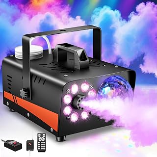 Dashsafe 1500W Fog Machine, 20000CFM for Halloween, Disco Light & Remote | 13-Color LED Effect Smoke Machine, Wired & Wireless Remote, Dry Run Protect, for Indoor, Outdoor, Parties, Wedding & DJ Stage