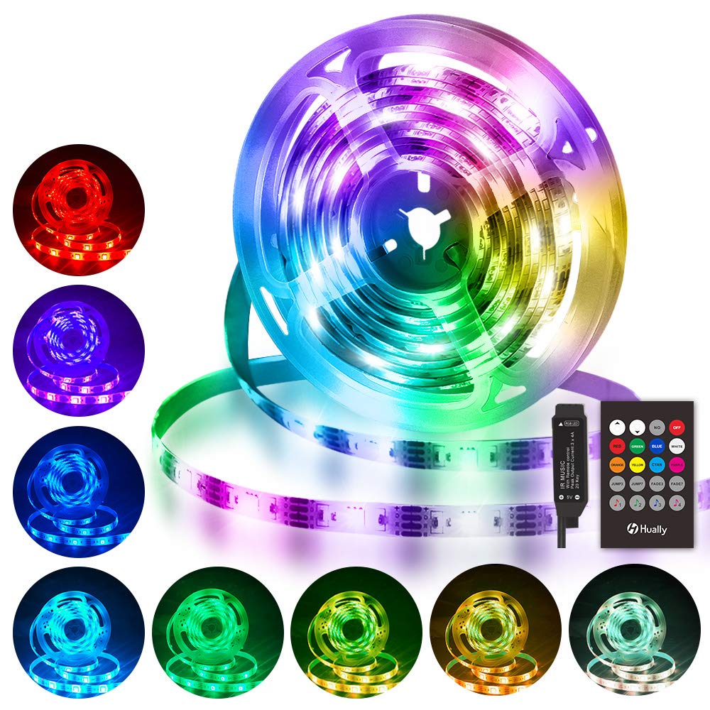 Hually LED Strips Lights, 3M /9.8ft TV Backlight USB Powered, 5050 RGB Led Light