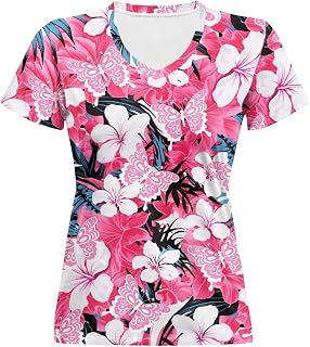 Women Summer Casual Short Sleeve V Neck T Shirts Plus Size Athletic T Shirts Graphic Tee Tops XS-5XL