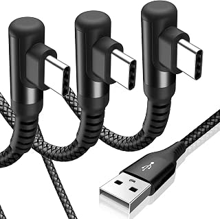 USB to USB C Cable Right Angle [3-Pack 3.3ft 6.6ft 10ft] 3.1A Fast Charging