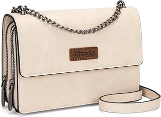 Wrangler Flap Crossbody Purse for Women Shoulder Bag Vintage Wallets with Chain Strap