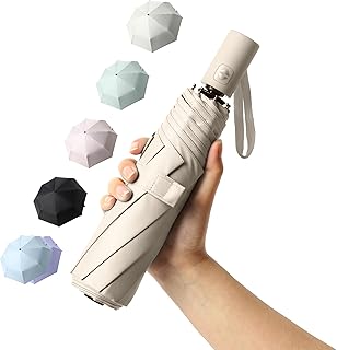 BAODINI Small Compact Travel Umbrella with UV Protection for Sun & Rain | Automatic open/close, Windproof Portable Folding Umbrella, 12 oz Lightweight, 42" Fits Car & Backpack, Great for Daily Trip