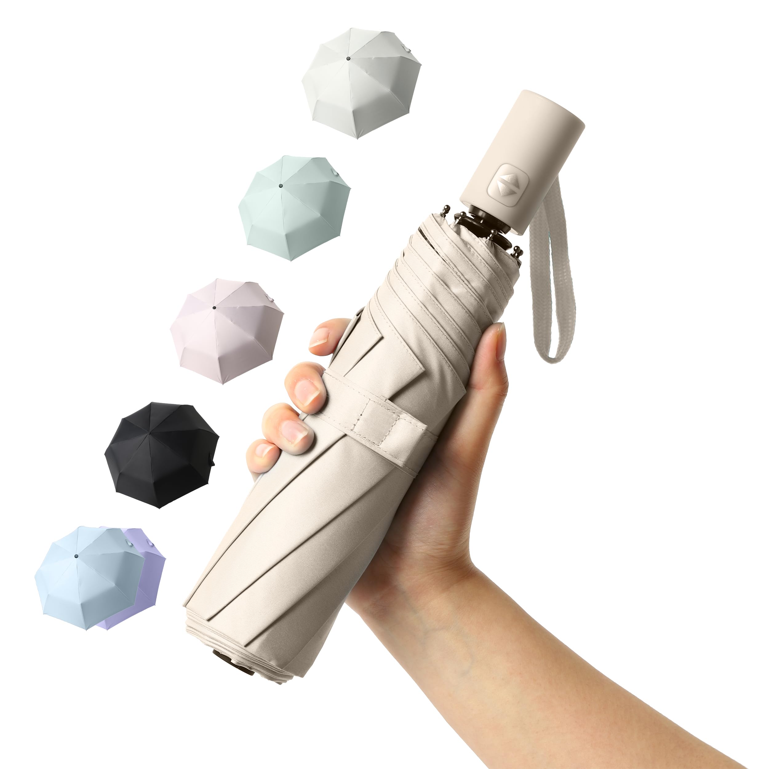 BAODINI Small Compact Travel Umbrella with UV Protection for Sun & Rain | Automa