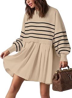 Womens Oversized Sweater Dress Spring Fall Relaxed Sweatshirts Mini Dresses