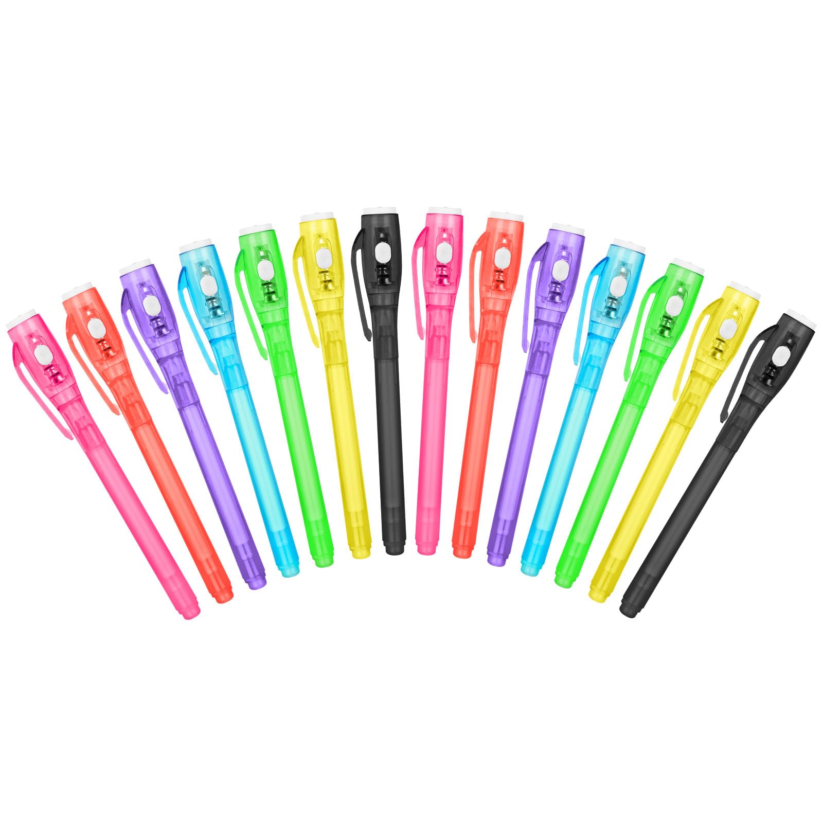 OFFCUP Invisible Ink Pen, 14pcs Spy Pen with UV Light, Magic Marker Pens with UV