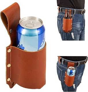 Beer Holder Beer Gifts for Men,Leather Beer Holster Bottle Holders,Beer Belt Holder as Cowboy Accessories Western Gifts for Men, Cool Beer Accessories as Cowboys Gift Holster