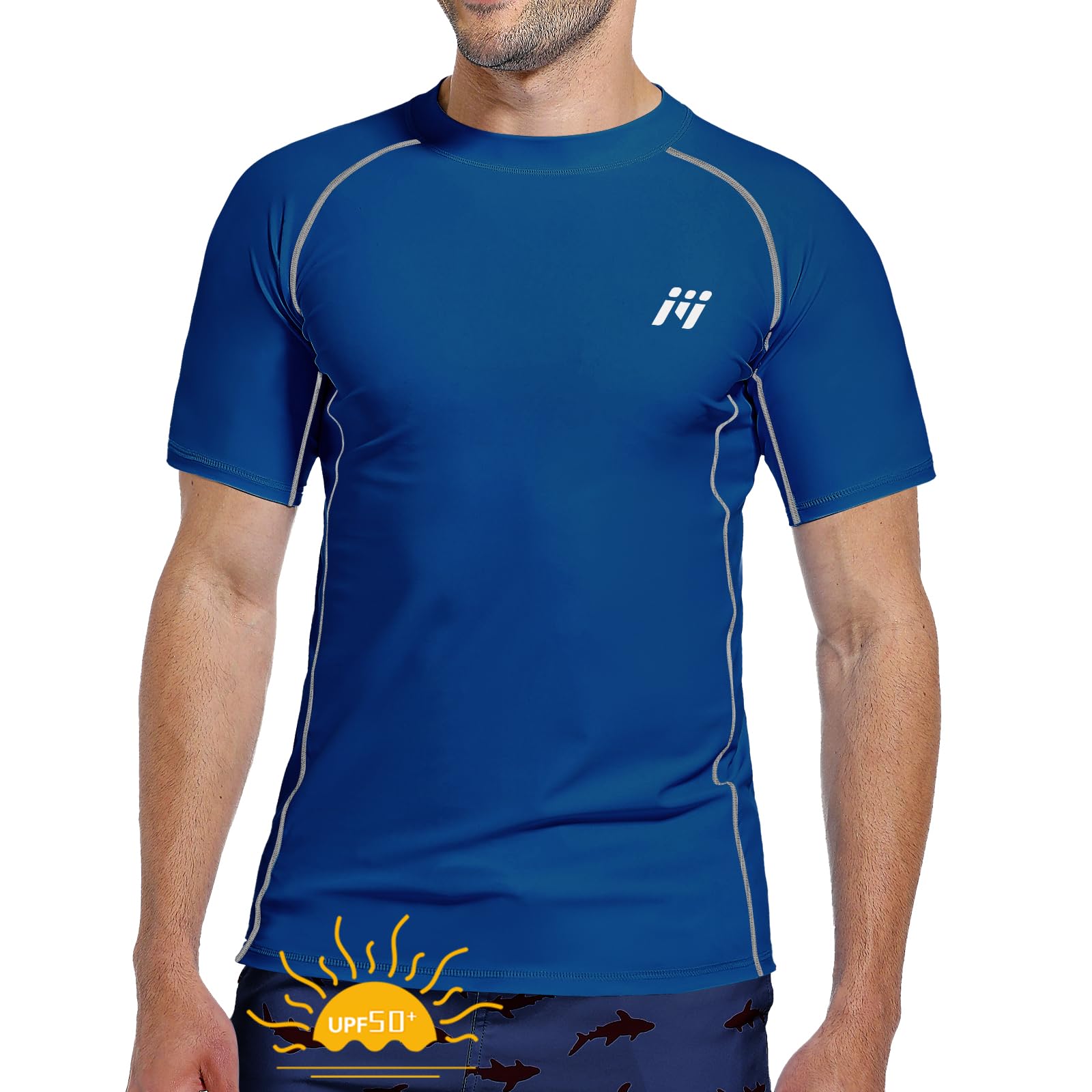 MEETWEE Men's Anti-UV Swim Tops Rash Guard Shirt Quick Dry Surf