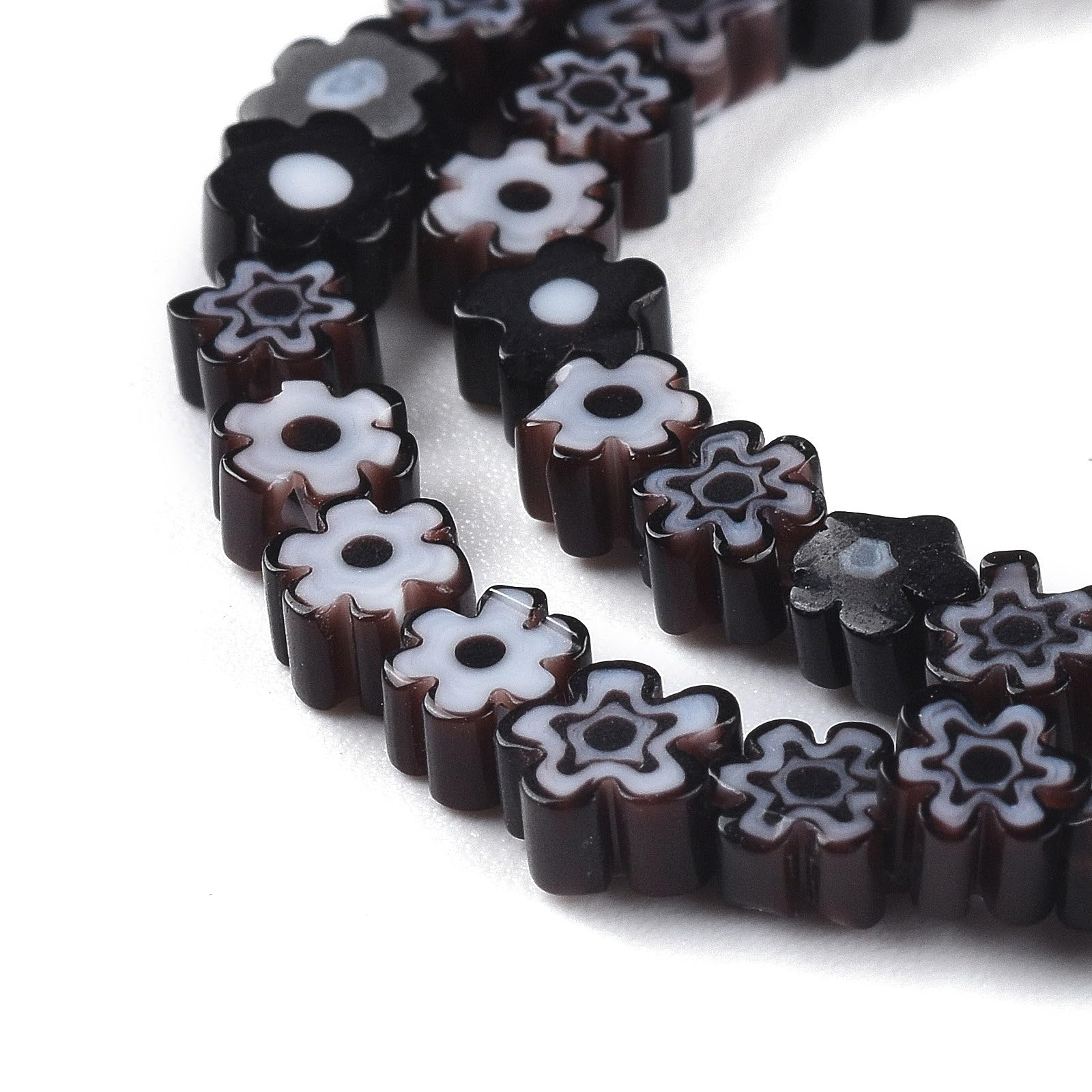 About 88pcs Millefiori Lampwork Glass Beads 3.7-5.6mm Small Flower Glass Beads L