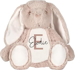 Personalised Bunny Rabbit Soft Toy - Custom Name And Initial Plush Gift