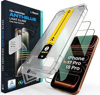 Deppa Anti-Blue Light Protective Film for iPhone 18 Pro/17 Pro, Pack of 2