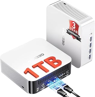 GEEKOM A8 Max Mini PC, AMD Ryzen 7 8745HS, DDR5 32GB RAM+1TB SSD | 2026 Commercial Grade, Radeon 780M Graphics, 8K Quad Display, Dual LAN for Gaming/Office/AI-Assisted Creativity