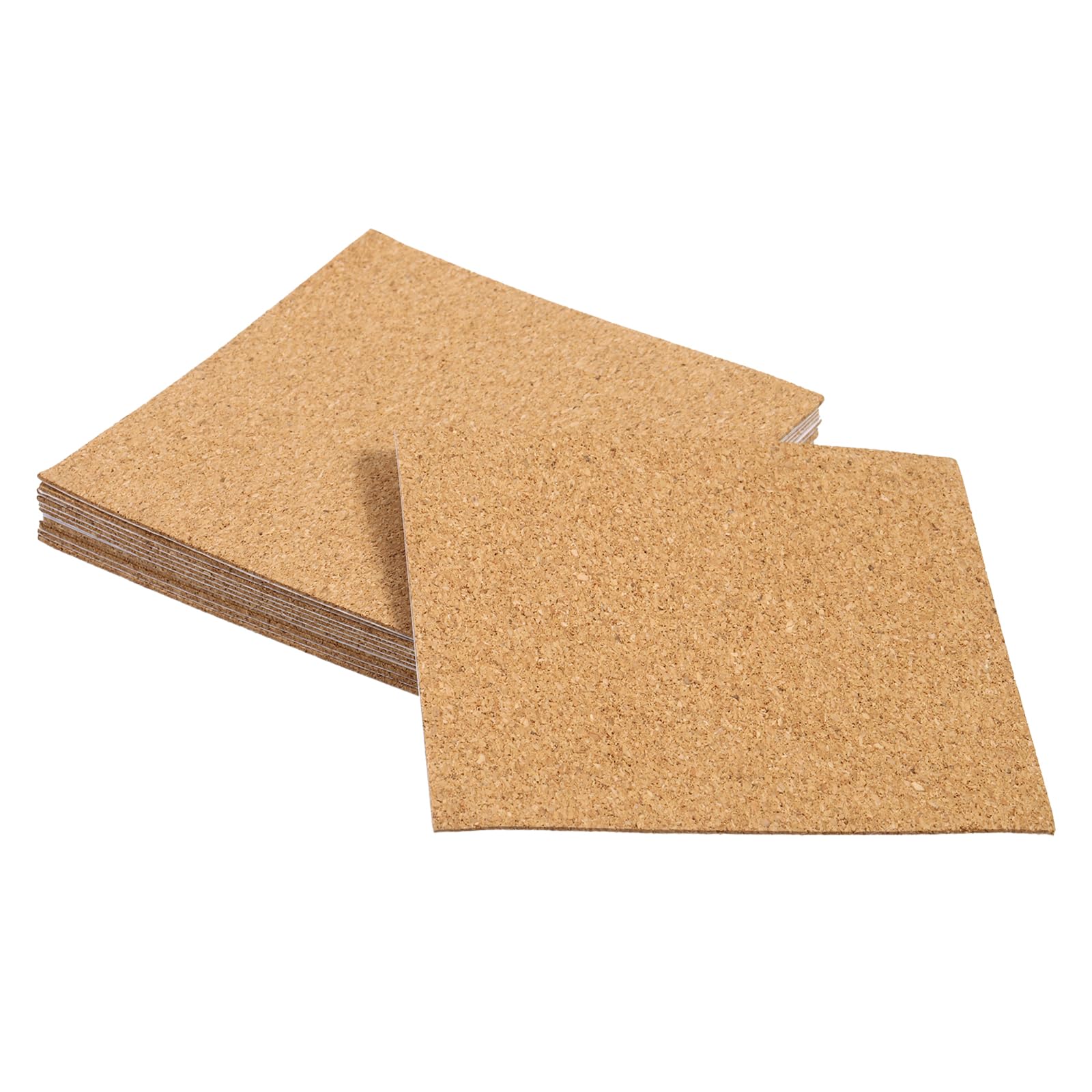 Generic 12 Pieces 4" x 4" x 1" Brown Self Adhesive Square Cork Mats, Adhesive Ba
