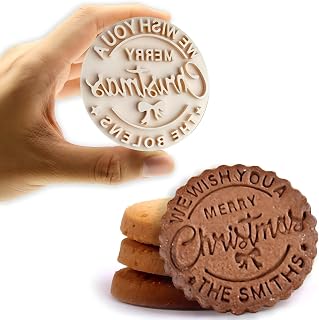 Customizable Last Name 3d Christmas Cookie Stamp Cookie Stamp With Cutter Great For Fondant Frosting Decorating Cakes Sugar Paste Cupcakes Great Baking Gift For Beginner Bakers