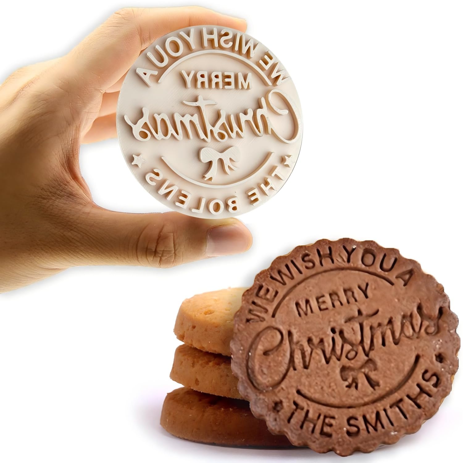 Customizable Last Name 3d Christmas Cookie Stamp Cookie Stamp With Cutter Great 