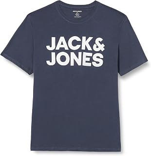 JACK&JONES Plus Men's JJECORP Logo Tee SS O-Neck Noos PS T-Shirt, White/Print:Large Print/Black, 4XL