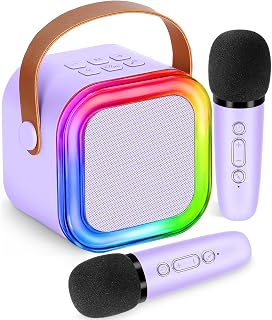 Mini Karaoke Machine for Kids,Girl Toys,Karaoke Microphone Wireless for Kids,Gifts for 4,5,6,7,8,9,10 Year Old Girl Toys (Purple)