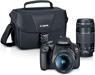 Canon EOS Rebel T7 DSLR Camera Double Zoom Lens Kit | EF-S 18-55mm & EF 75-300mm Lenses, 24.1 Megapixel CMOS (APS-C) Sensor, Full HD Videos, Wi-Fi, Beginner Photographers
