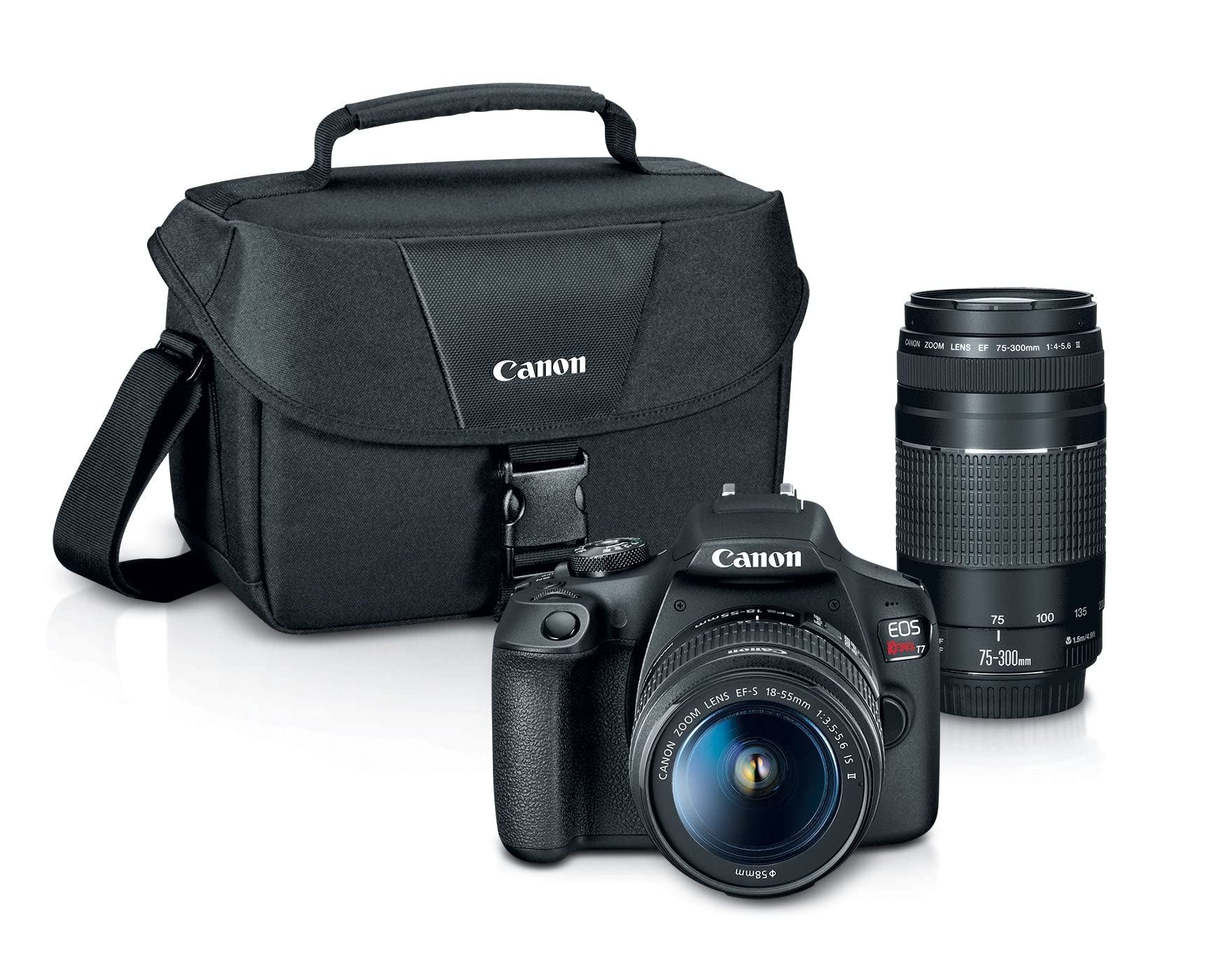 Canon EOS Rebel T7 DSLR Camera Double Zoom Lens Kit | EF-S 18-55mm & EF 75-300mm