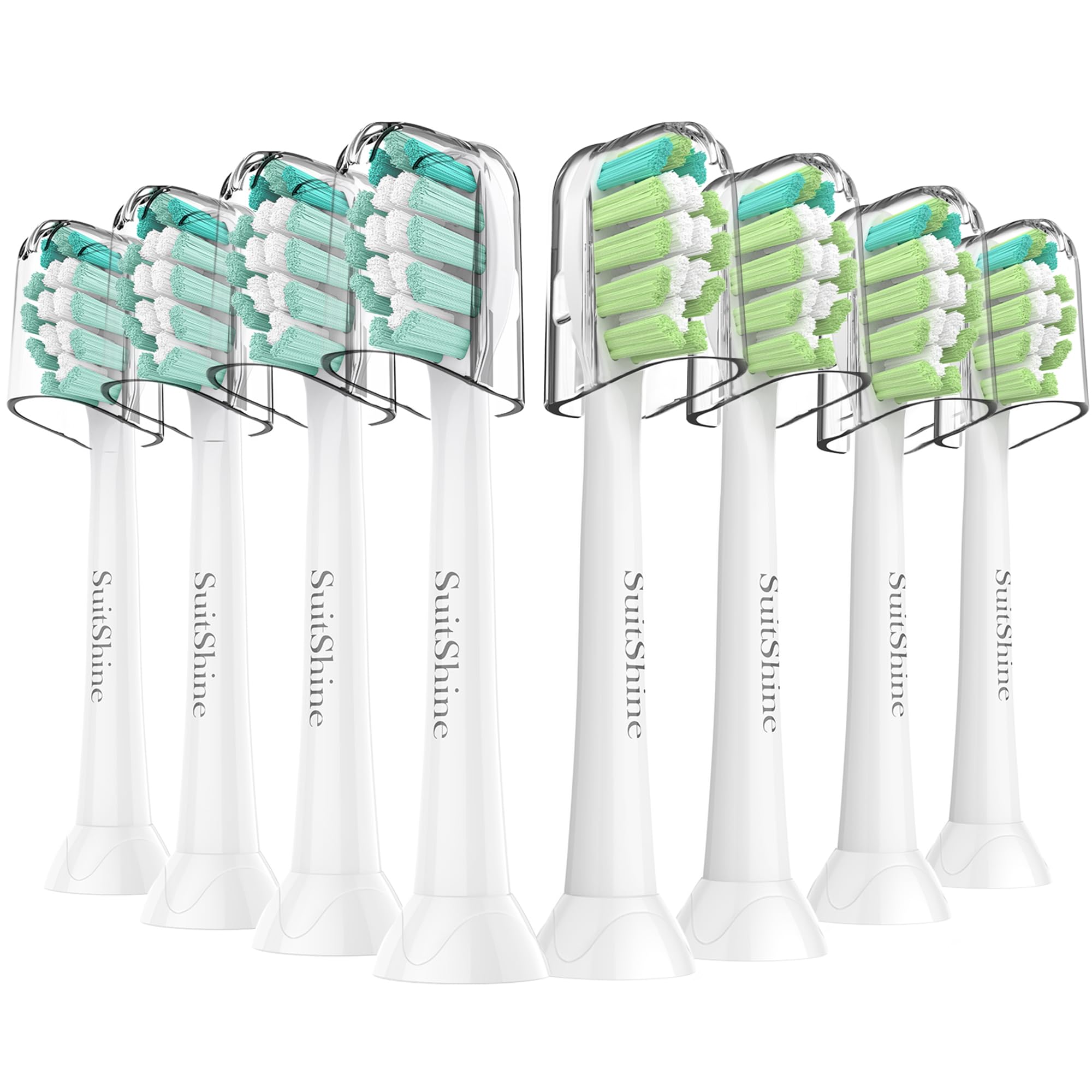 SuitShine Replacement Toothbrush Heads for Philips Sonicare 8 Pack | Fits 4100 &