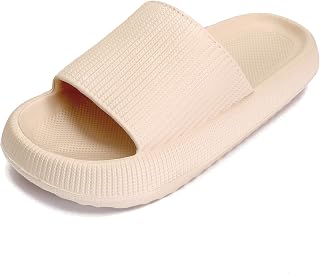 rosyclo Cloud Slippers for Women Men Massage Shower Bathroom Non-Slip Quick Dry Open Toe Super Soft Comfortable Thick Sole Home House Cloud Cushion