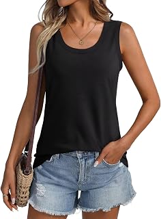 ORANDESIGNE Women Floral Print Tank Tops Sleeveless Round Neck Shirts Summer Casual Flowy Tops Loose Dresses 2025