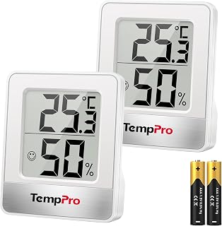 TempPro TP49 Digital Room Thermometer Mini Temperature Monitor, 2 Pieces | Indoor Hygrometer and Humidity Meter for Home, Office, Baby Room, Air Comfort Thermo-Hygrometer(Previously ThermoPro)