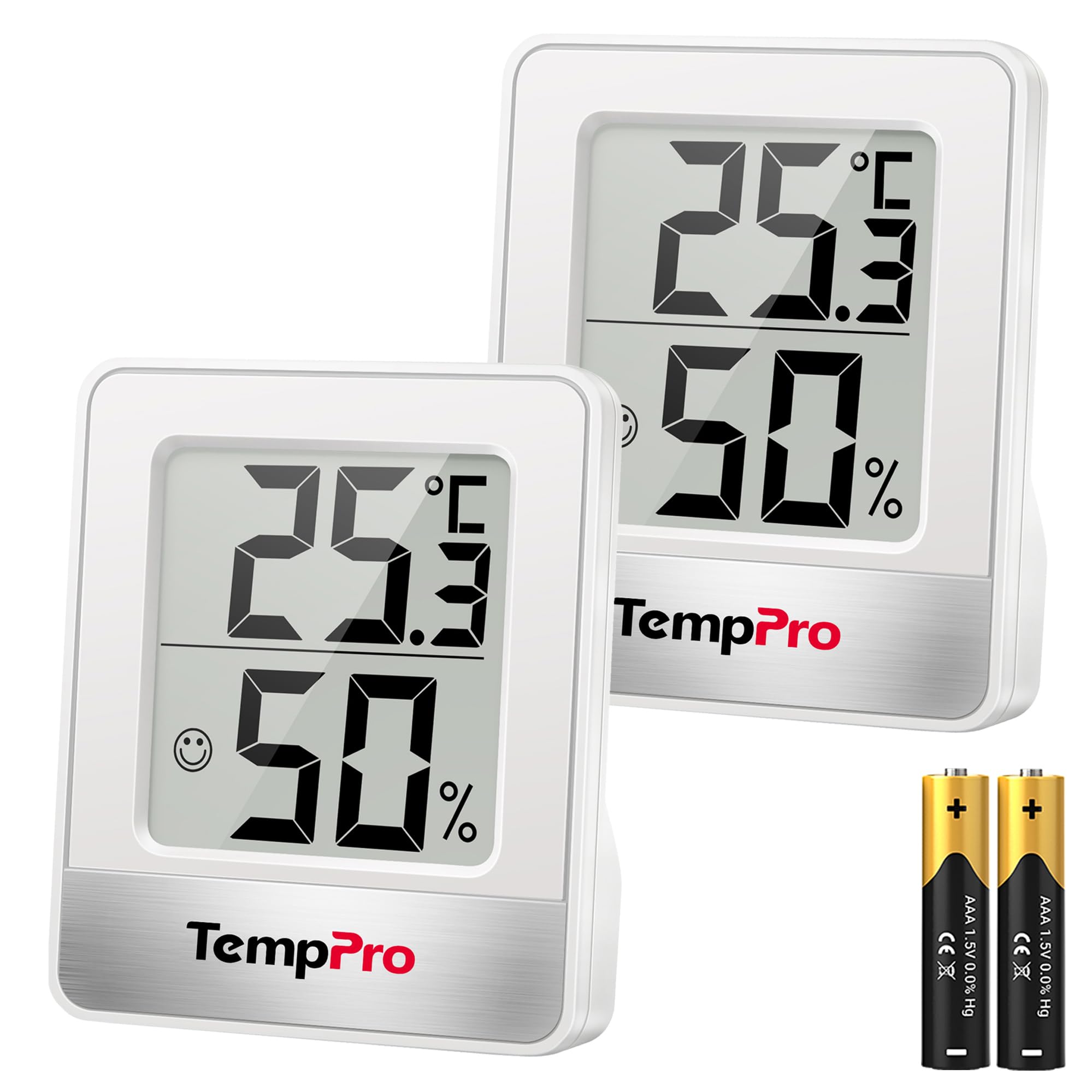 TempPro TP49 Digital Room Thermometer Mini Temperature Monitor, 2 Pieces | Indoo