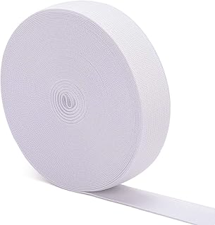 Airisoer Elastic Bands for Sewing 1 Inch x 12 Yards, White | Stretchable Knit Elastic Spool, Durable & Strong, for Waistbands, Pants, Clothes, DIY Crafts & Sewing, and Everyday Fixes