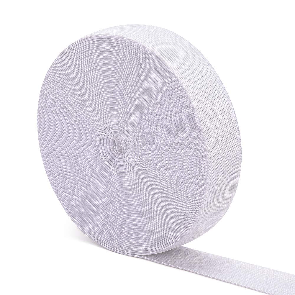 Airisoer Elastic Bands for Sewing 1 Inch x 12 Yards, White | Stretchable Knit El