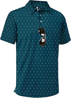 ZITY Men's Golf Shirts Short Sleeve Print Patterns Casual Collared Polo