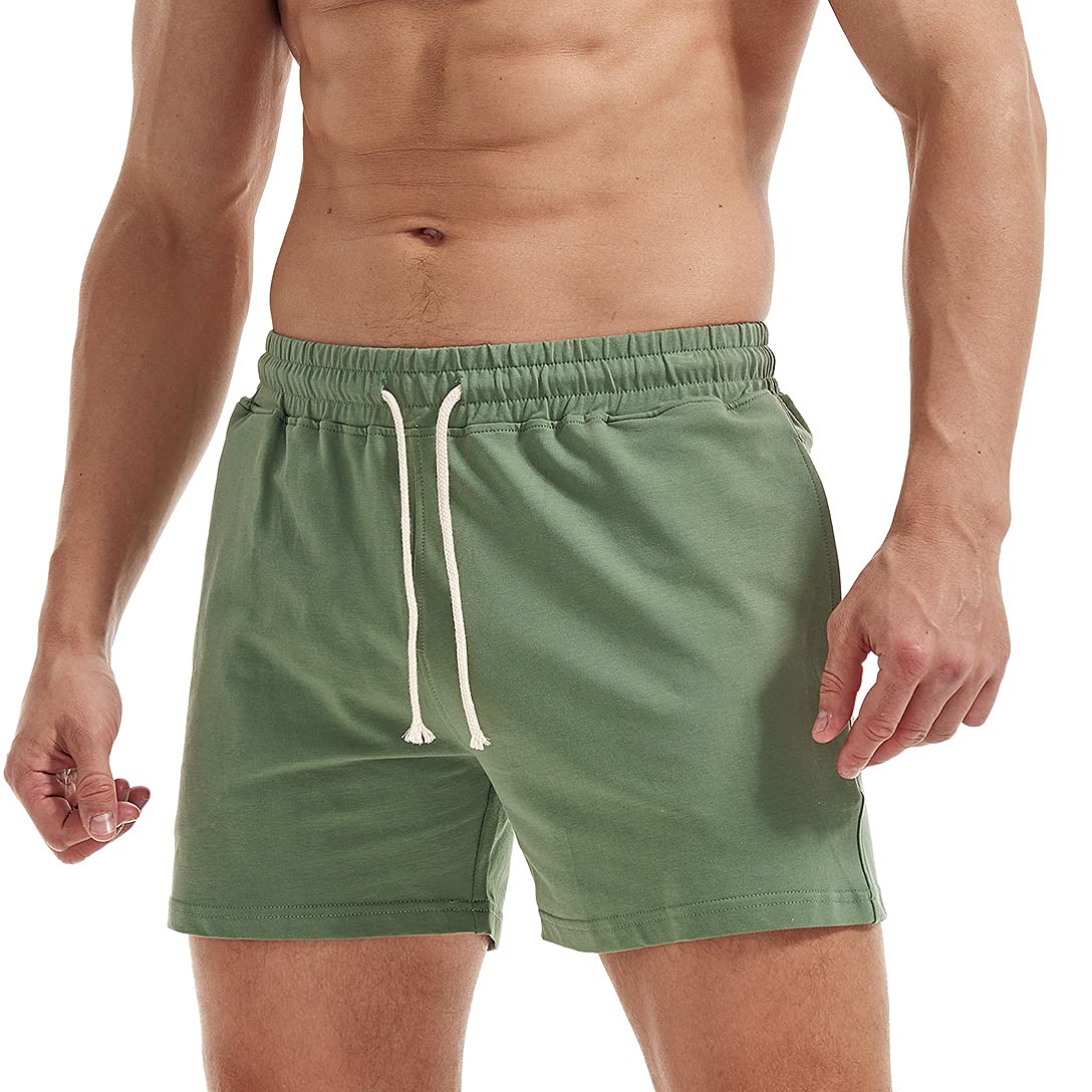 AIMPACT Men's Cotton Shorts Casual Athletic Shorts with Pockets 5"