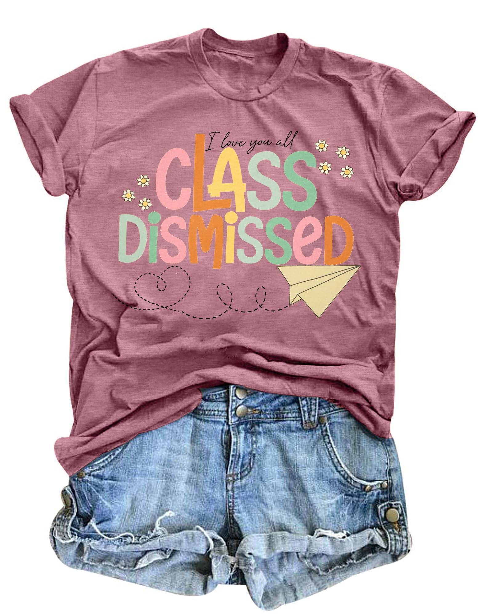UNIQUEONE Last Day of School Teacher Shirt: Women I Love You All Class Dismissed