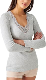 Damart T-Shirt A Maniche Lunghe in Thermolactyl Traforato Maglietta Donna (Pacco da 1)