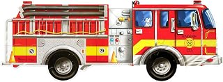Melissa & Doug Giant Fire Truck Floor Puzzle (Easy-Clean Surface, Promotes Hand-Eye Coordination, 24 Pieces, 121.92 cm L x 45.72 cm W)