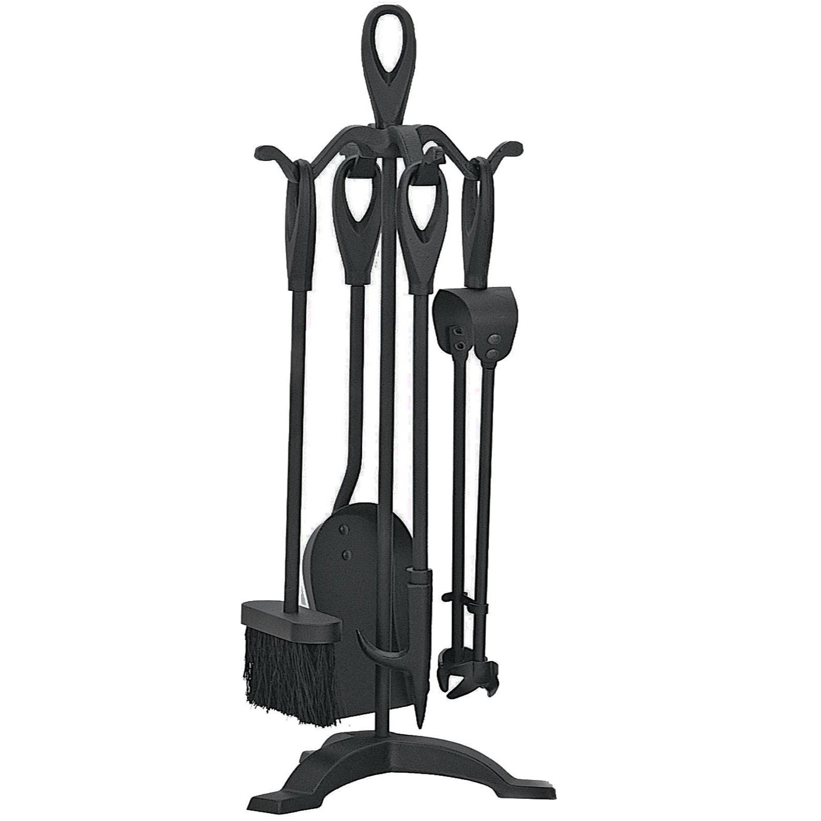 5 Pieces Companion Set Fireside Fire Tools Fireplace & Accessories Black and Bra