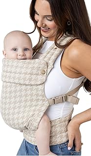 Mabē Monarch Ergonomic Baby Carrier – Premium Cotton Soft Structured Newborn to Toddler Carrier with Hip-Healthy Design, 3 Carry Positions (9-46 lbs), Lightweight & Breathable, (Houndstooth)