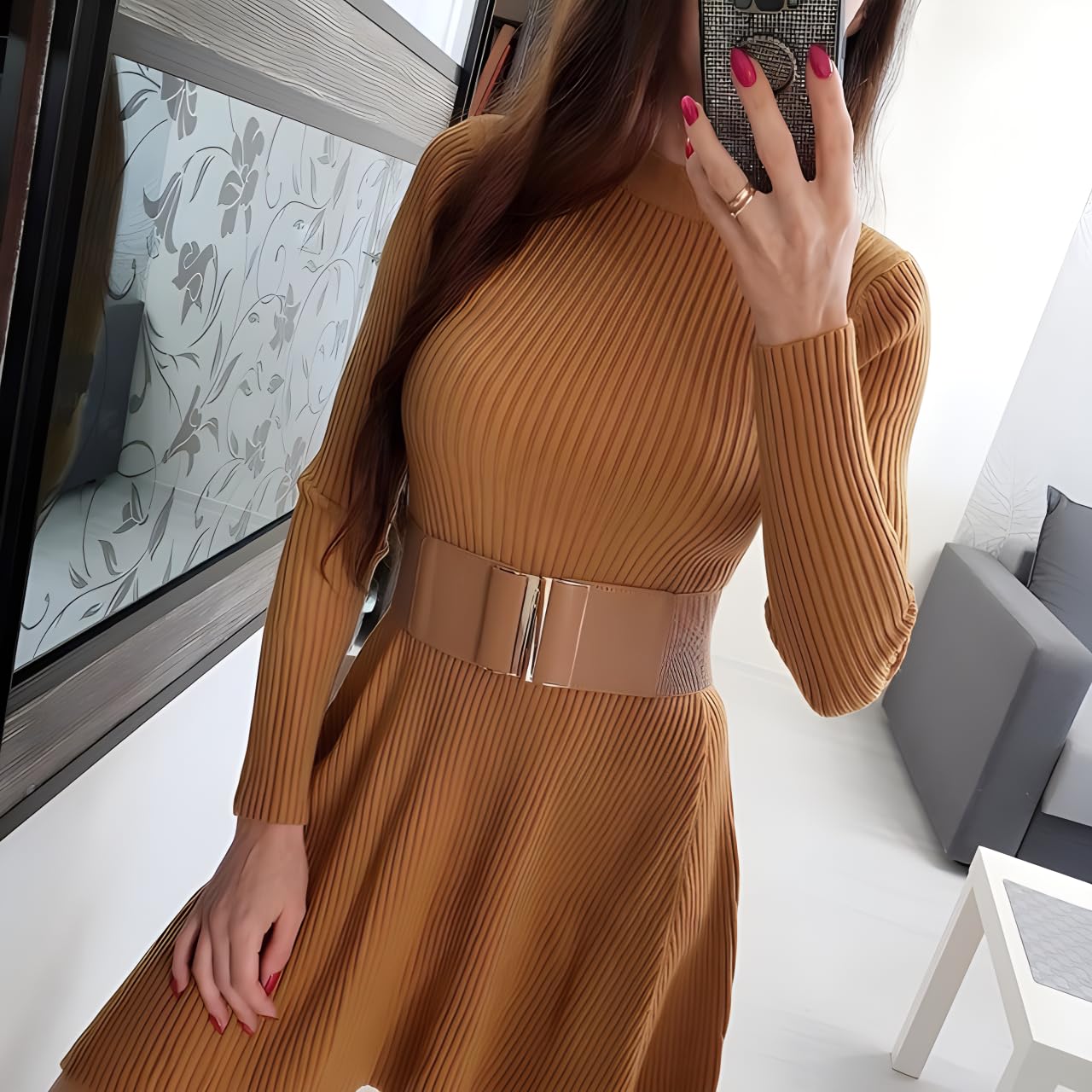 Wide Elastic Waist Belt for Women Dress