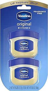 Vaseline Lip Therapy Original Mini Lip Balm, Hydrating Dry Lips 0.5oz 2ct | Lip treatment helps heal dry, cracked lips with deep moisture, natural glossy shine, and a protective moisture barrier